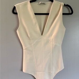 Cream Sleeveless Bodysuit